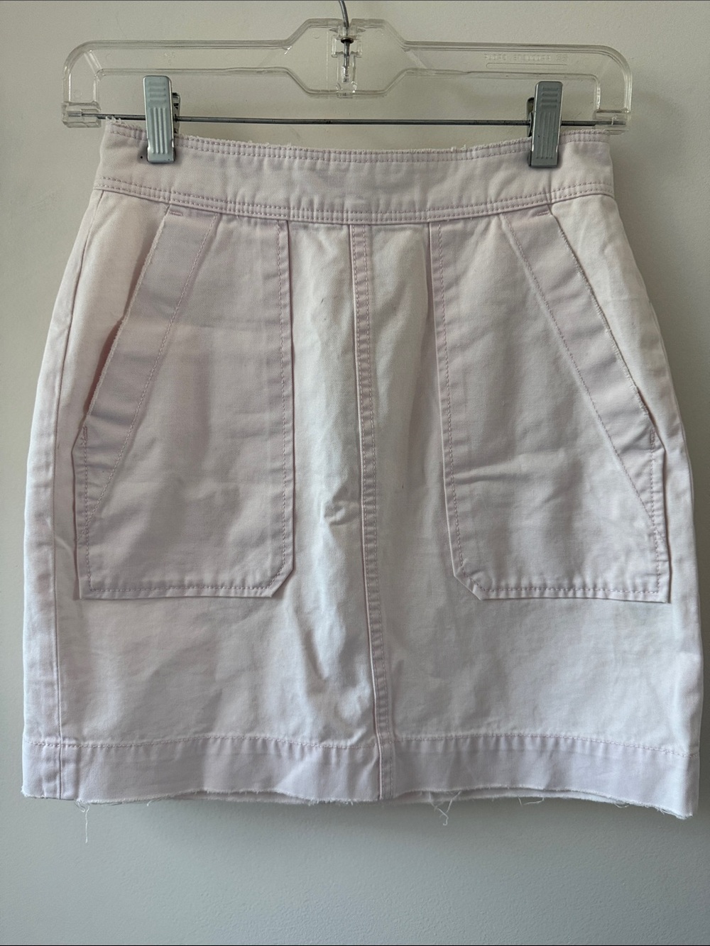 La Vie Army Twill Mini Skirt cherry Blossom Light Pink Cotton Pocket Skirt 24
